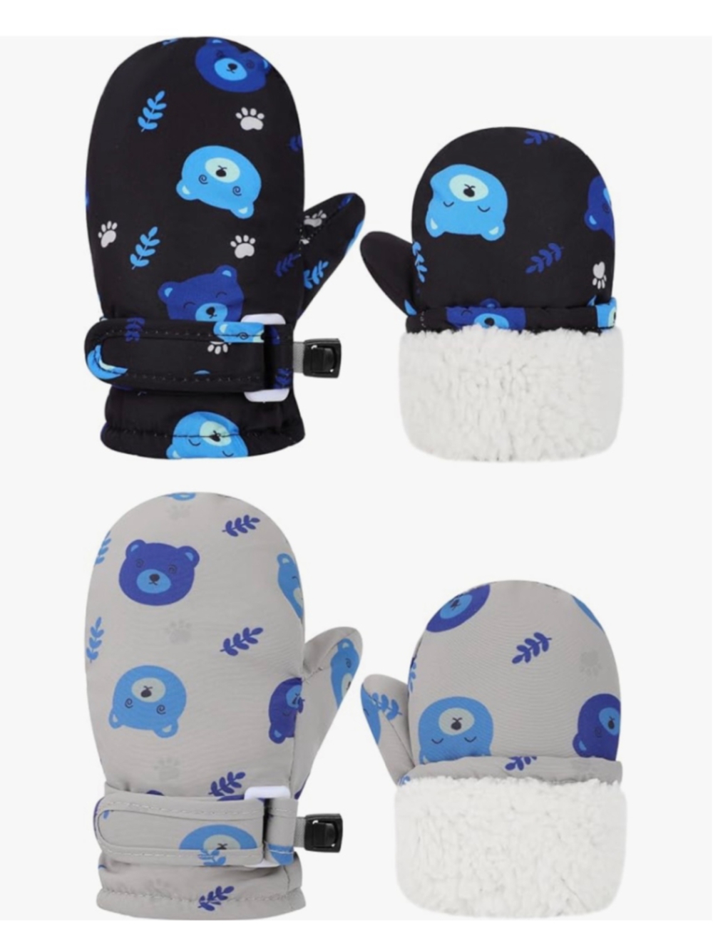 NEW Toddler Gloves Baby Mittens Winter Warm Lined Fleece Waterproof 6-24 Months